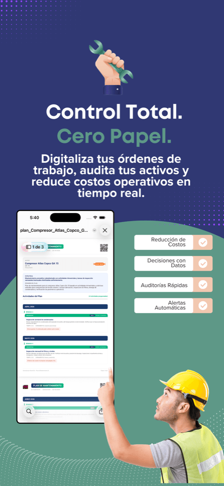 Plan de mantenimiento en PDF con actividades programadas por mes
